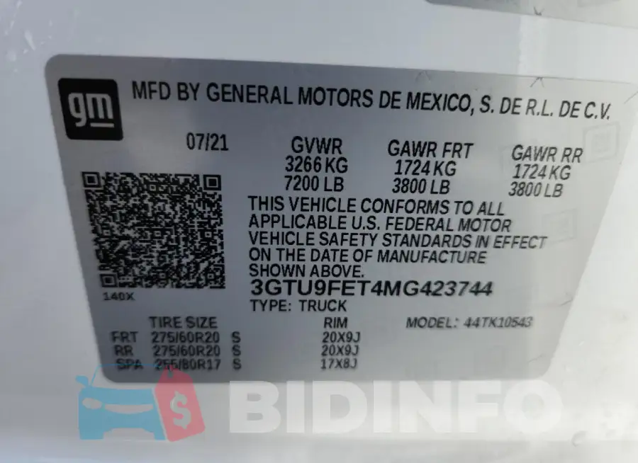 3GTU9FET4MG423744 Photo# 13