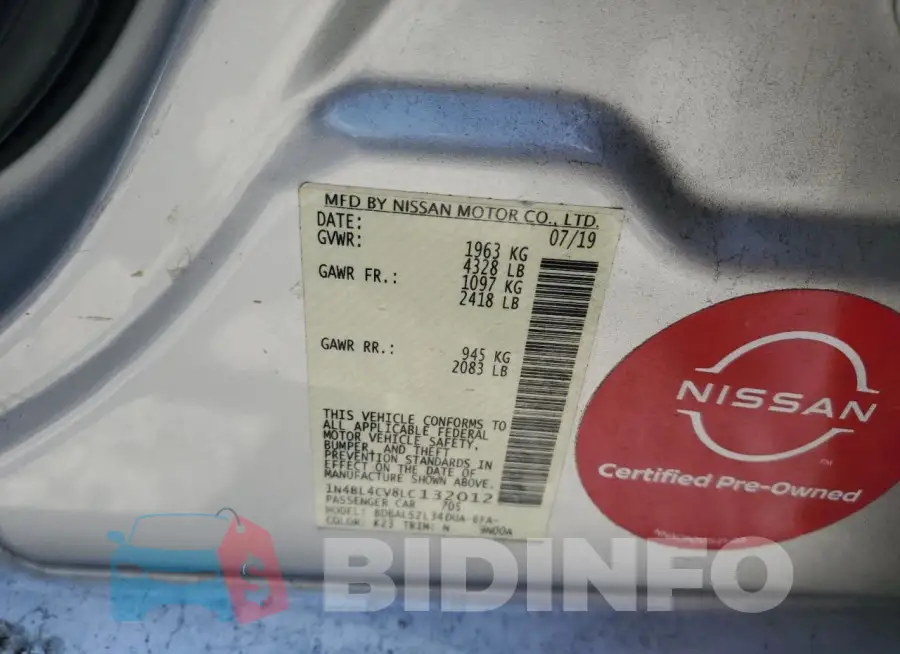 1N4BL4CV8LC132012 Photo# 12