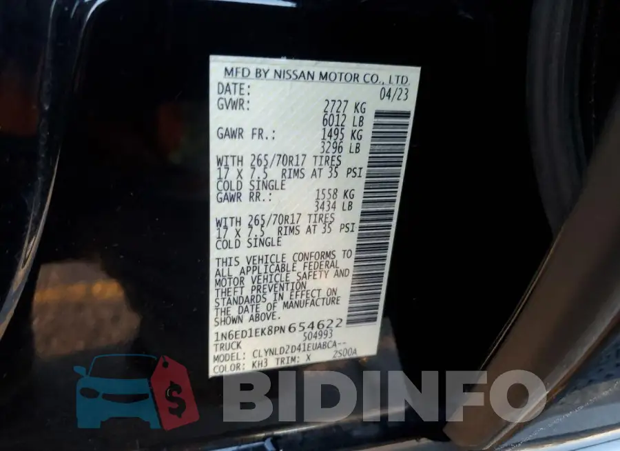 1N6ED1EK8PN654622 Photo# 12