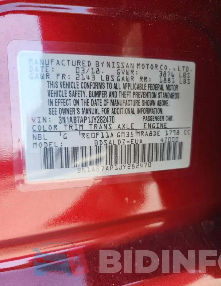 3N1AB7AP1JY282470 Photo# 12