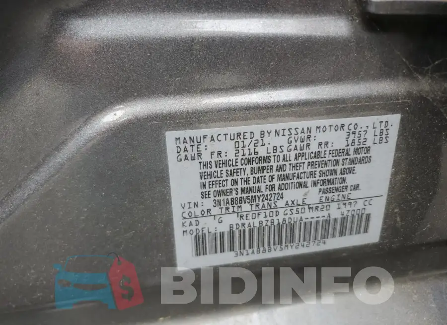 3N1AB8BV5MY242724 Photo# 12