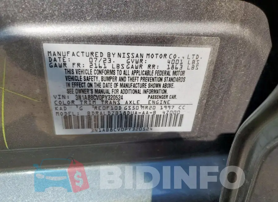 3N1AB8CV0PY320524 Photo# 13
