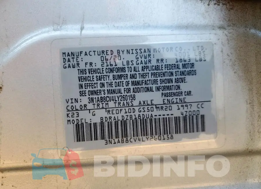 3N1AB8CV4LY260158 Photo# 13