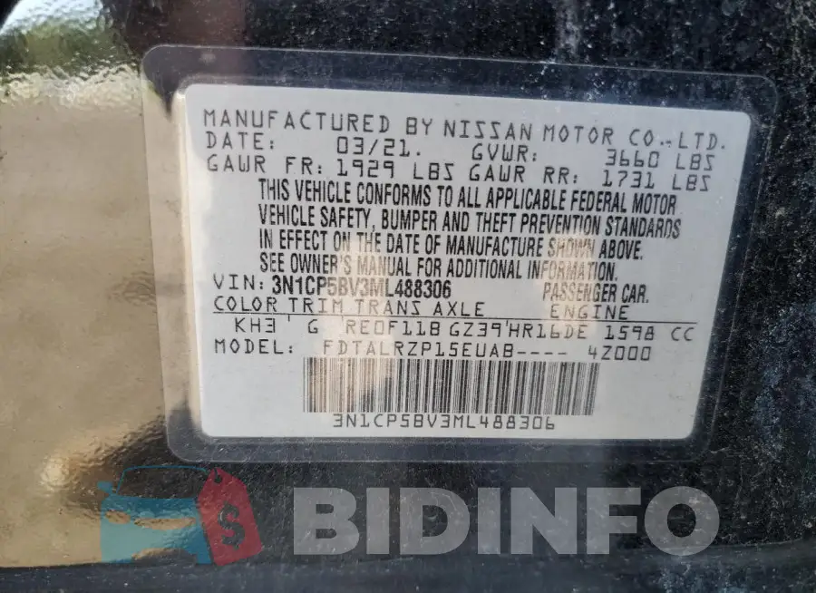 3N1CP5BV3ML488306 Photo# 13