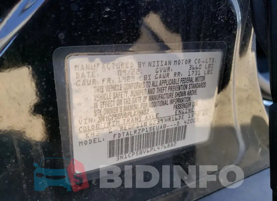 3N1CP5BV6PL476882 Photo# 12