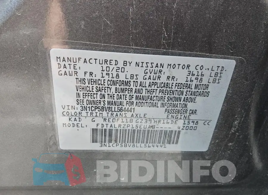 3N1CP5BV8LL564441 Photo# 13
