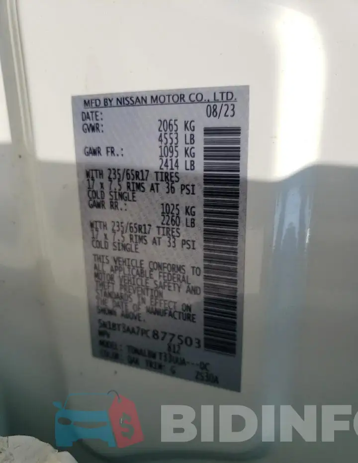 5N1BT3AA7PC877503 Photo# 13