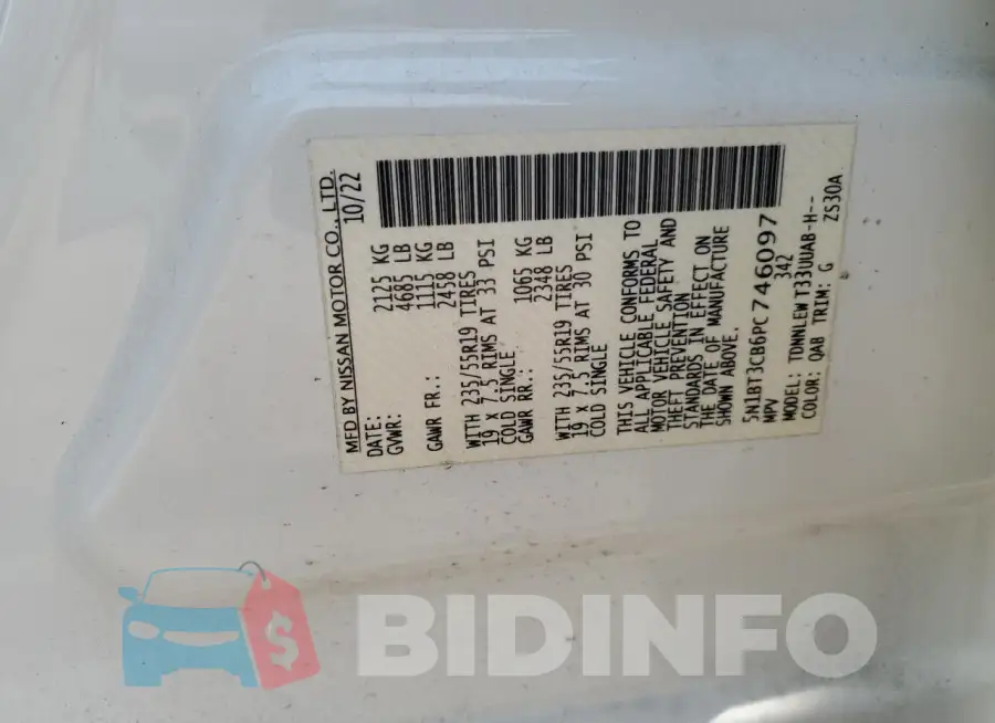 5N1BT3CB6PC746097 Photo# 13