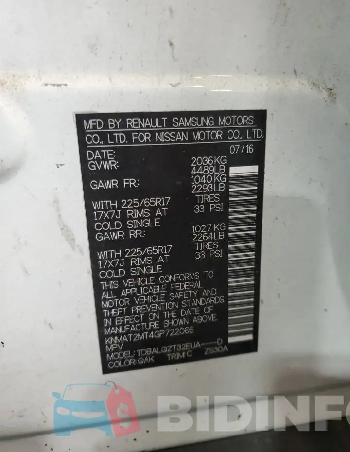 KNMAT2MT4GP722066 Photo# 13