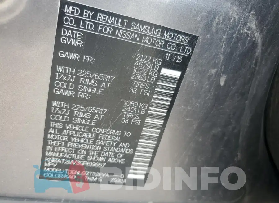 KNMAT2MV3GP619657 Photo# 13