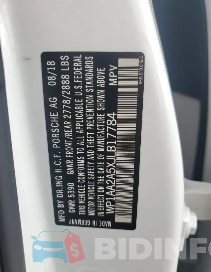 WP1AA2A5XJLB17784 Photo# 13