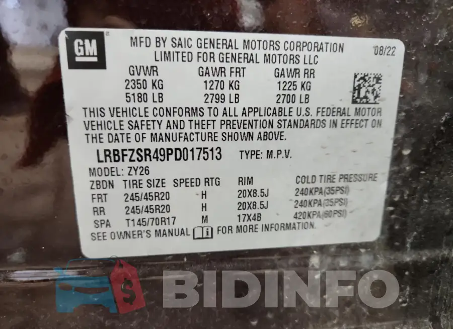 LRBFZSR49PD017513 Photo# 14