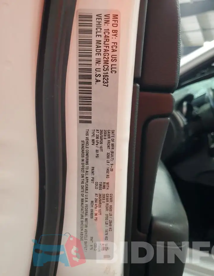 1C4RJFAG2MC516237 Photo# 14