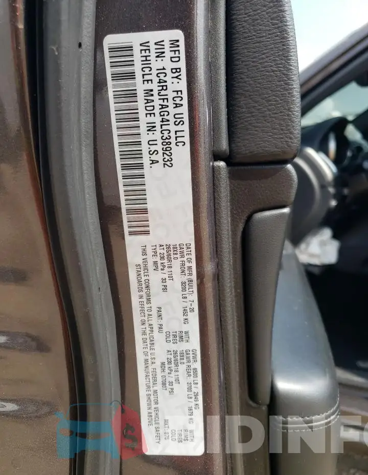 1C4RJFAG4LC389232 Photo# 12