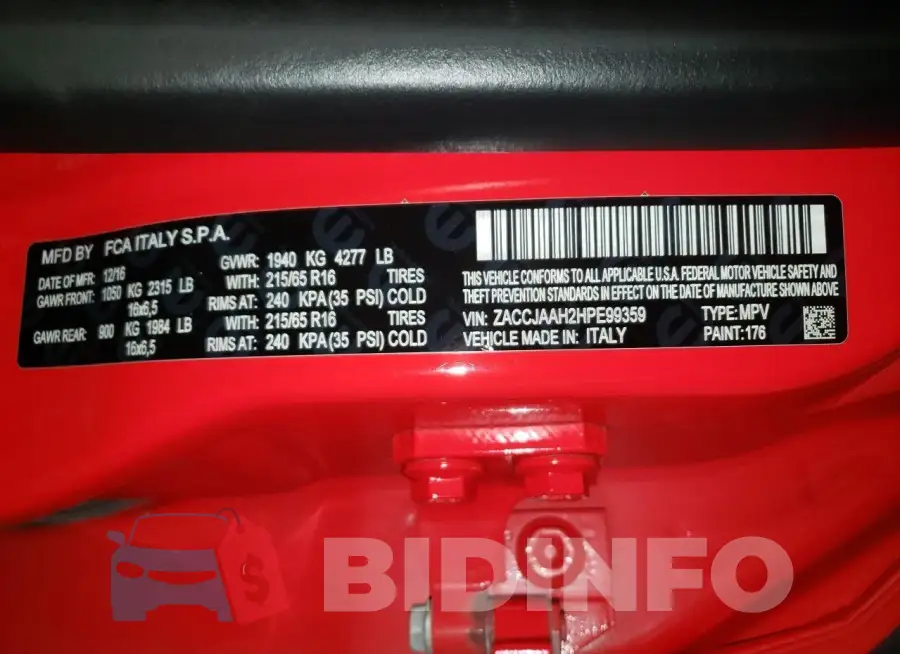 ZACCJAAH2HPE99359 Photo# 13