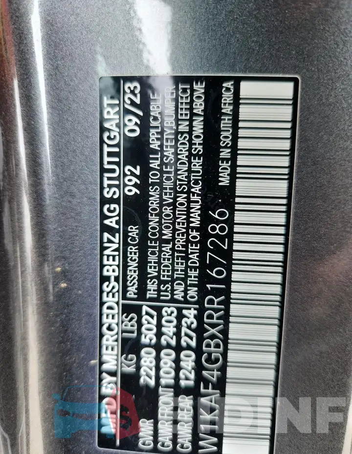 W1KAF4GBXRR167286 Photo# 12