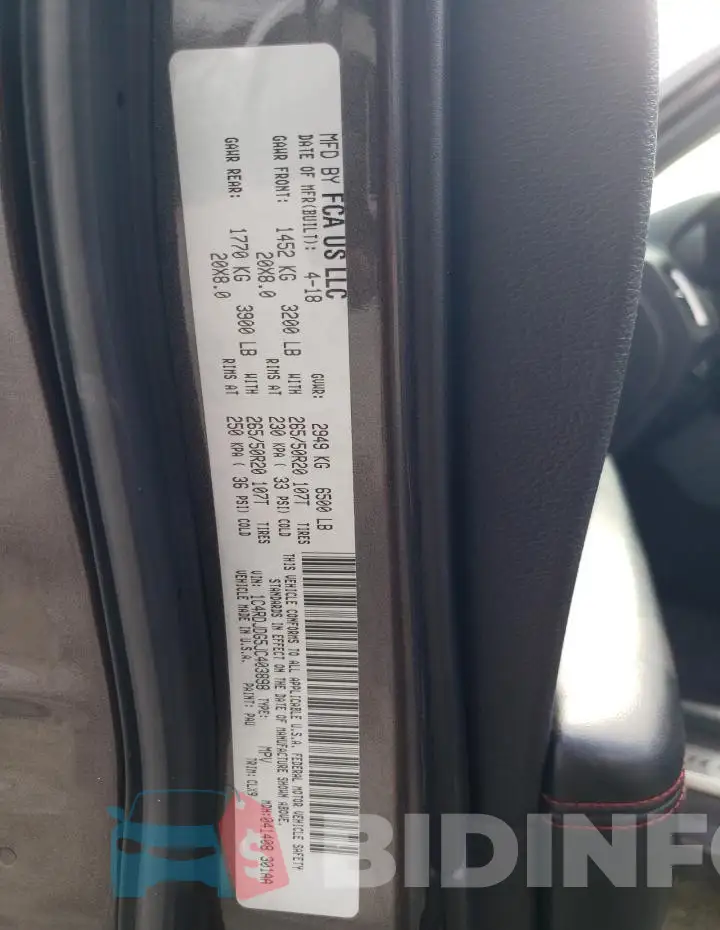 1C4RDJDG5JC403898 Photo# 14