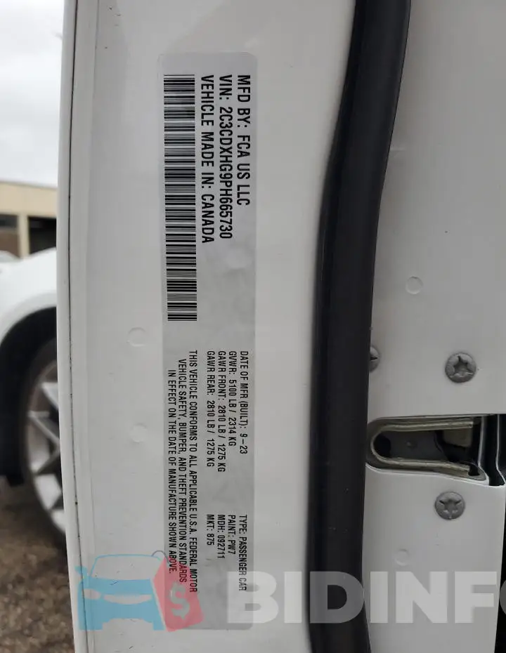 2C3CDXHG9PH665730 Photo# 12
