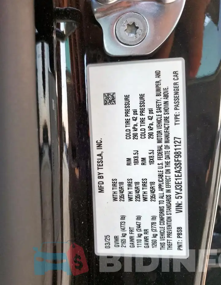 5YJ3E1EA3SF981127 Photo# 13