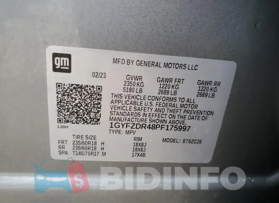 1GYFZDR48PF175997 Photo# 13