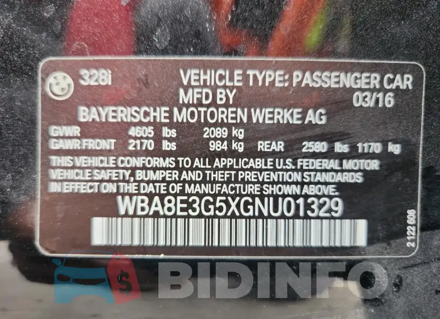 WBA8E3G5XGNU01329 Photo# 13
