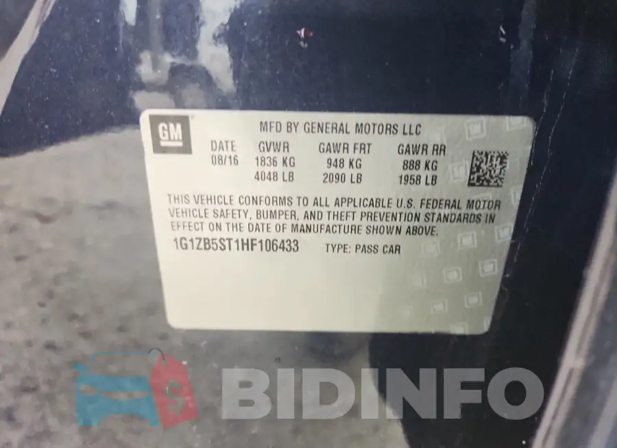 1G1ZB5ST1HF106433 Photo# 12