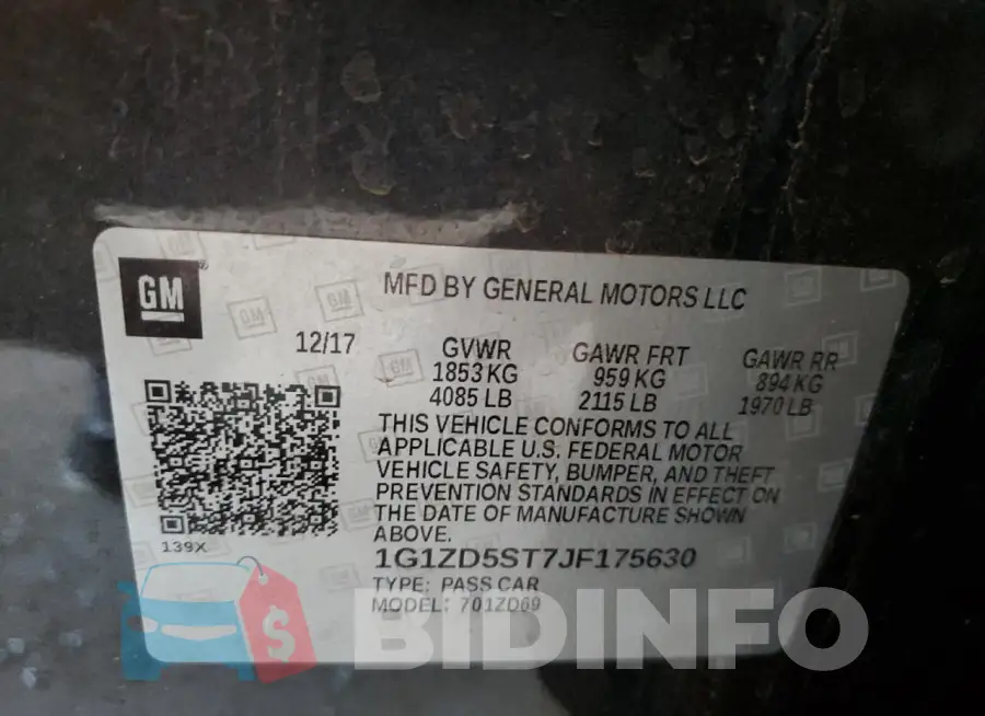 1G1ZD5ST7JF175630 Photo# 12