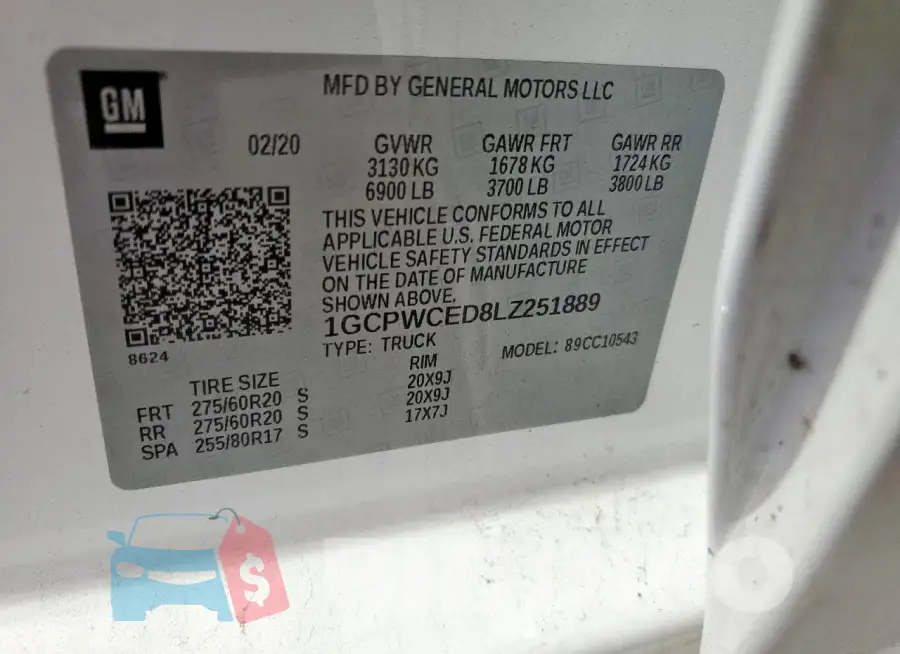 1GCPWCED8LZ251889 Photo# 12