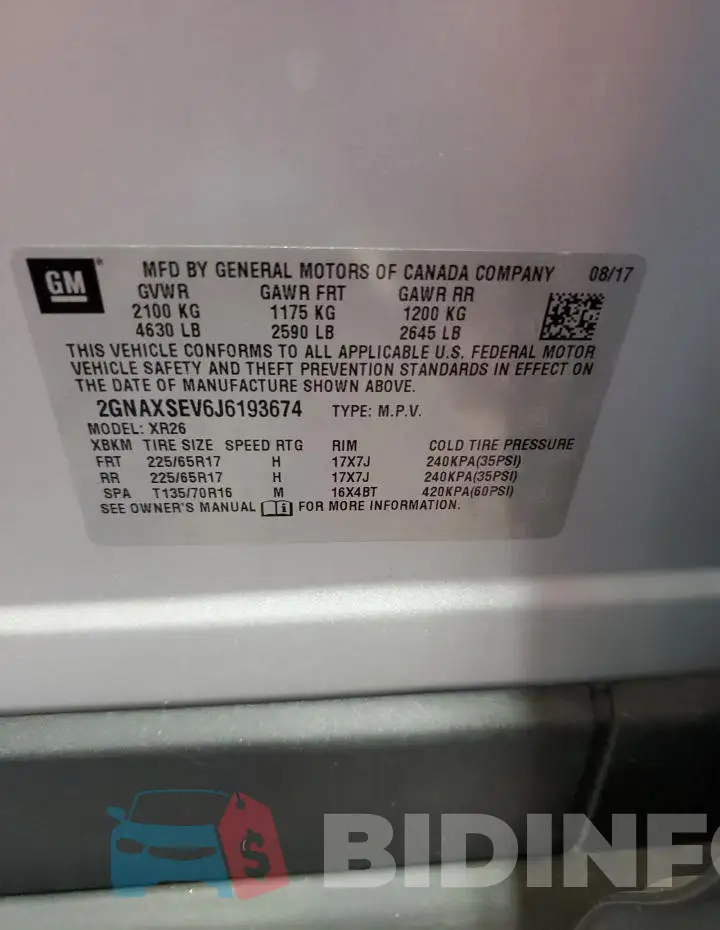 2GNAXSEV6J6193674 Photo# 13
