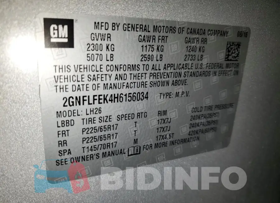 2GNFLFEK4H6156034 Photo# 13