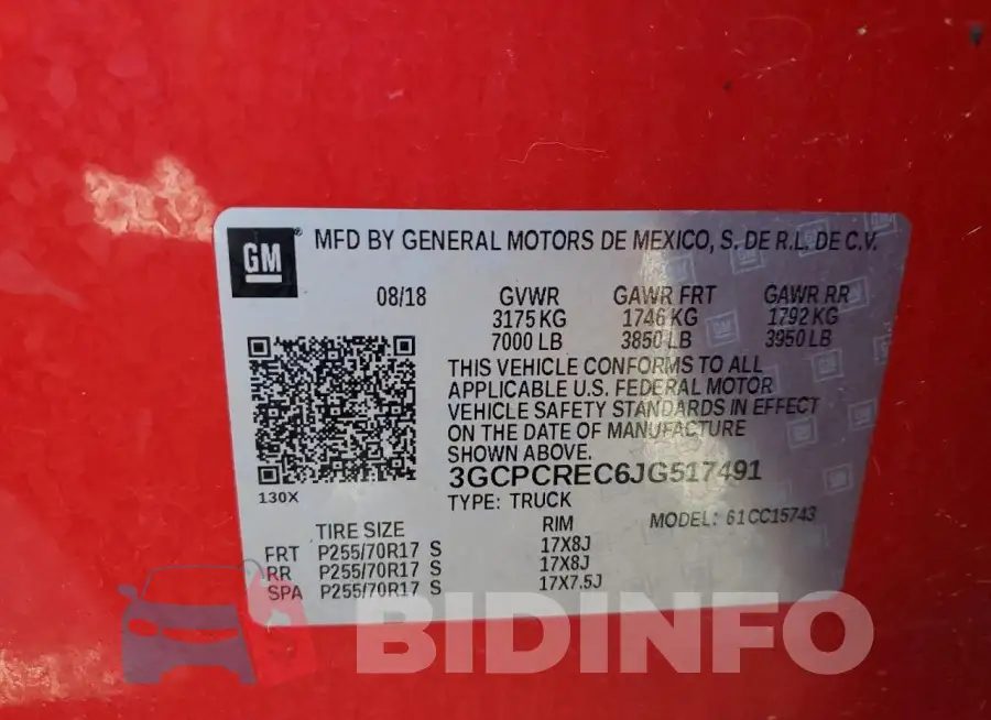 3GCPCREC6JG517491 Photo# 12