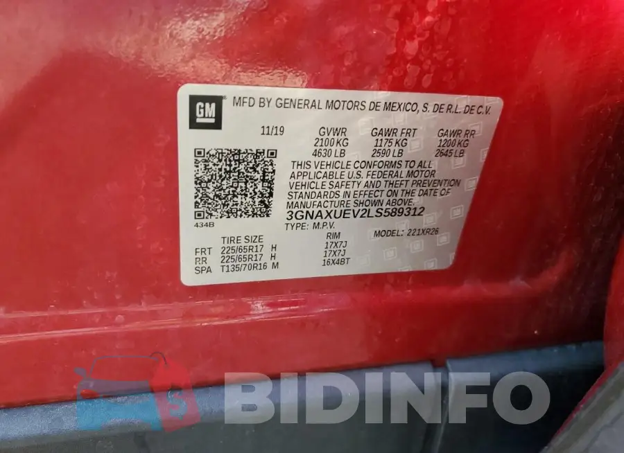 3GNAXUEV2LS589312 Photo# 13