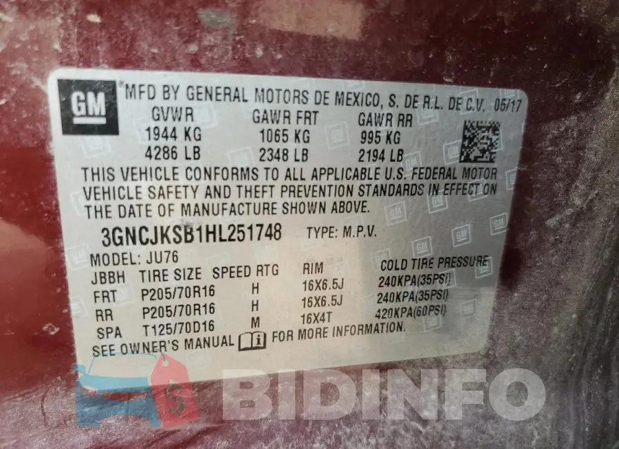 3GNCJKSB1HL251748 Photo# 13