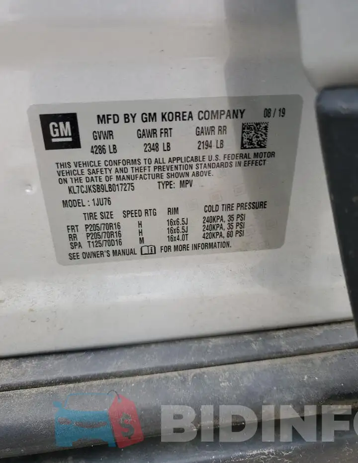 KL7CJKSB9LB017275 Photo# 12