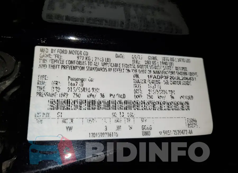 1FADP3F20GL206831 Photo# 12