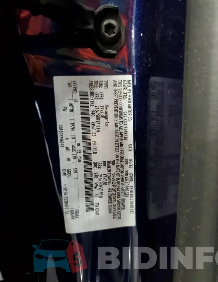 1FADP3F20GL301552 Photo# 12