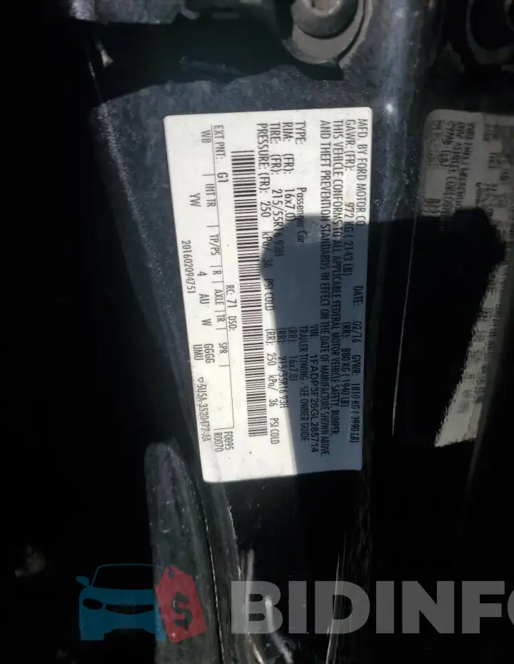 1FADP3F26GL285714 Photo# 12