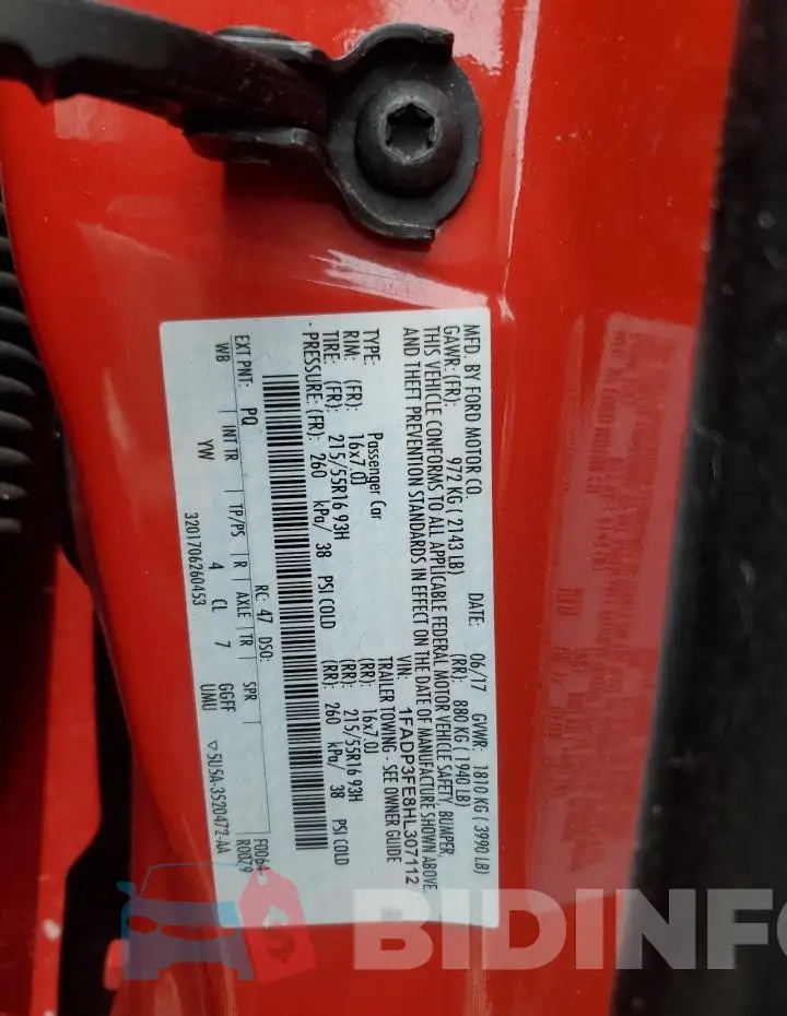 1FADP3FE8HL307112 Photo# 12