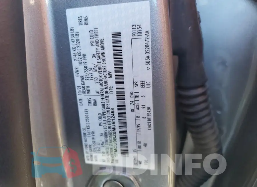 1FMCU9BZ0MUB12468 Photo# 13