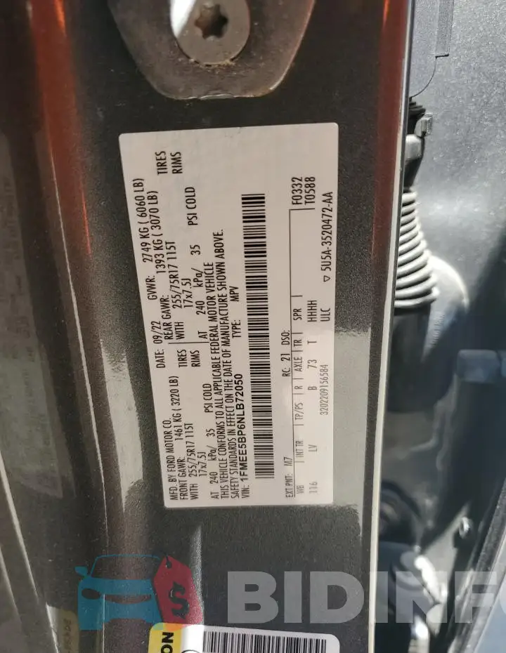 1FMEE5BP6NLB72050 Photo# 12