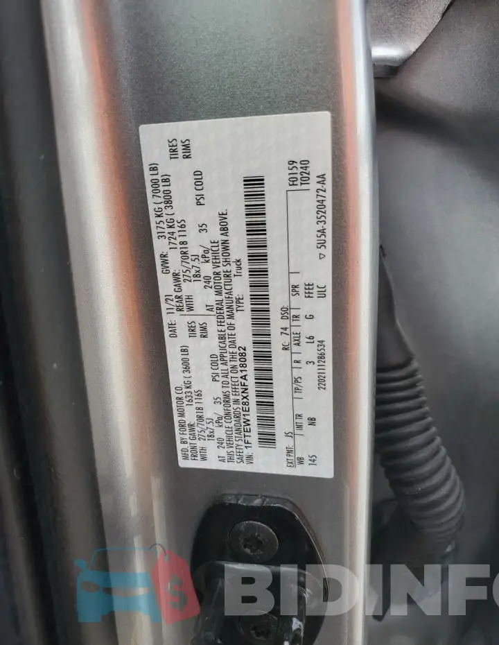 1FTEW1E8XNFA18082 Photo# 12