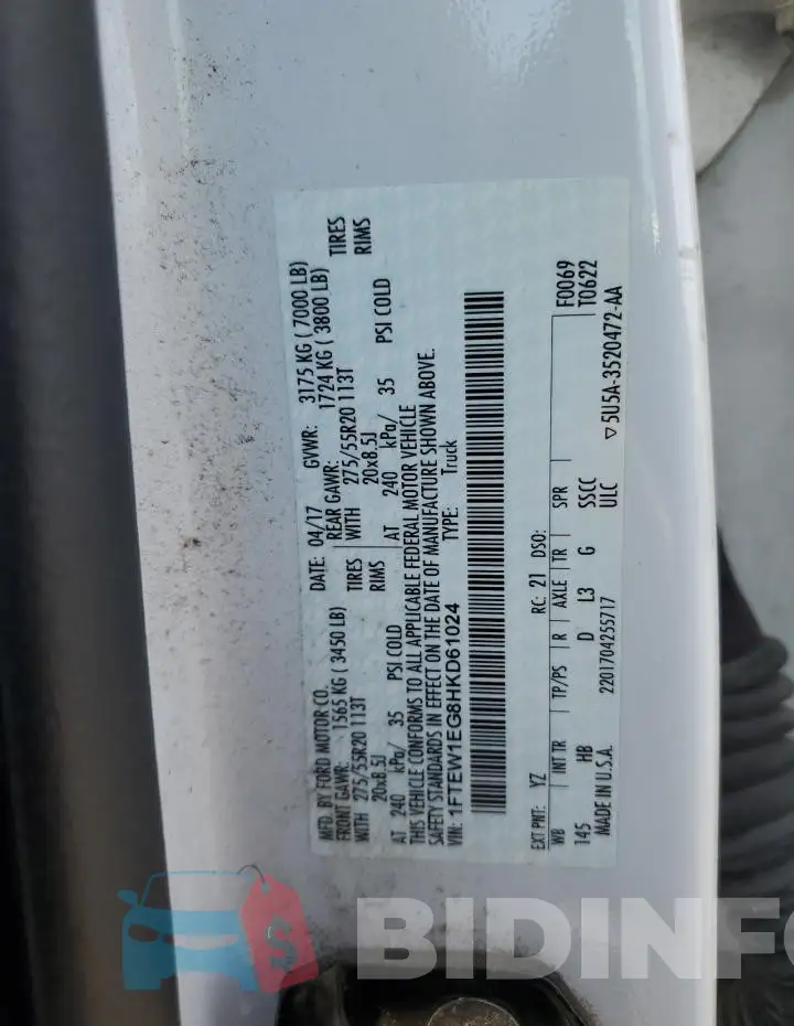 1FTEW1EG8HKD61024 Photo# 12