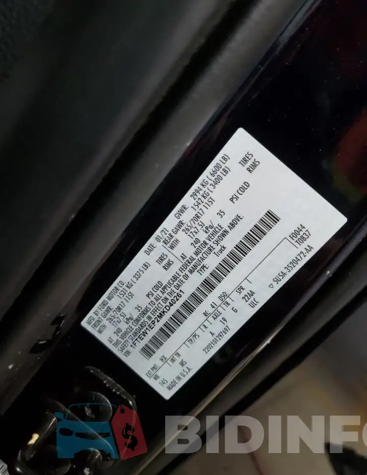 1FTEW1EP2MKD40261 Photo# 12