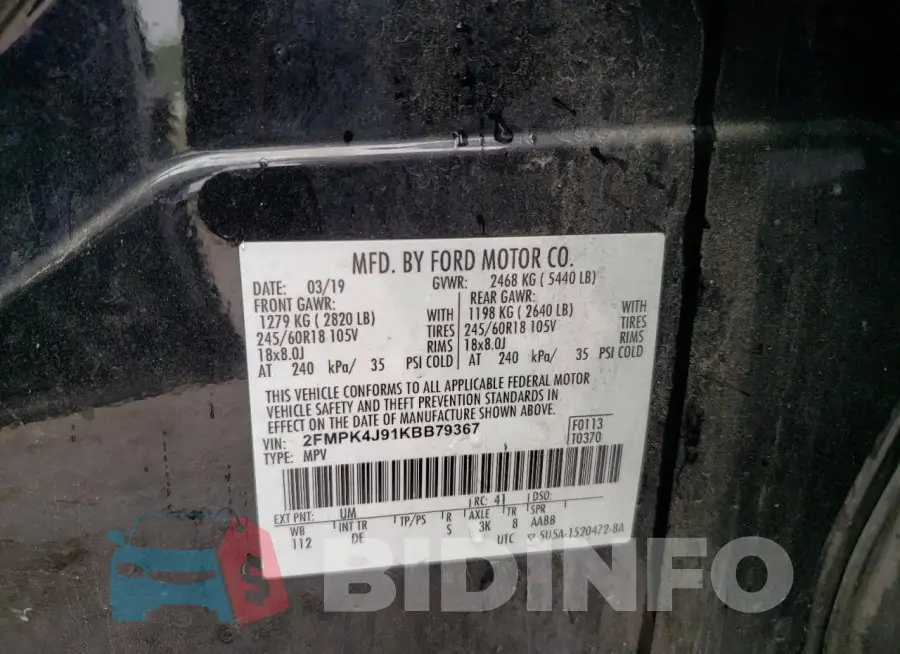 2FMPK4J91KBB79367 Photo# 13
