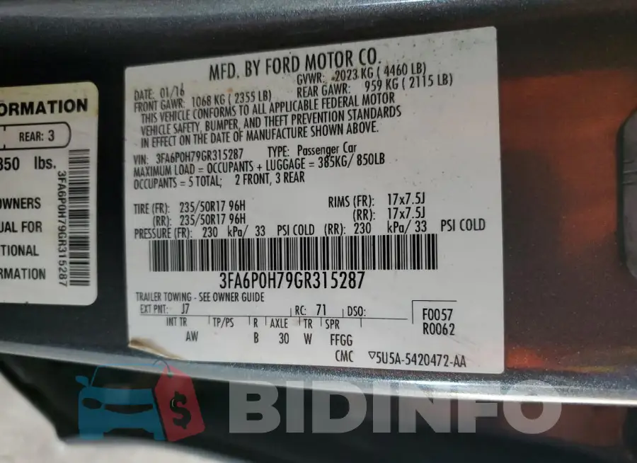3FA6P0H79GR315287 Photo# 13
