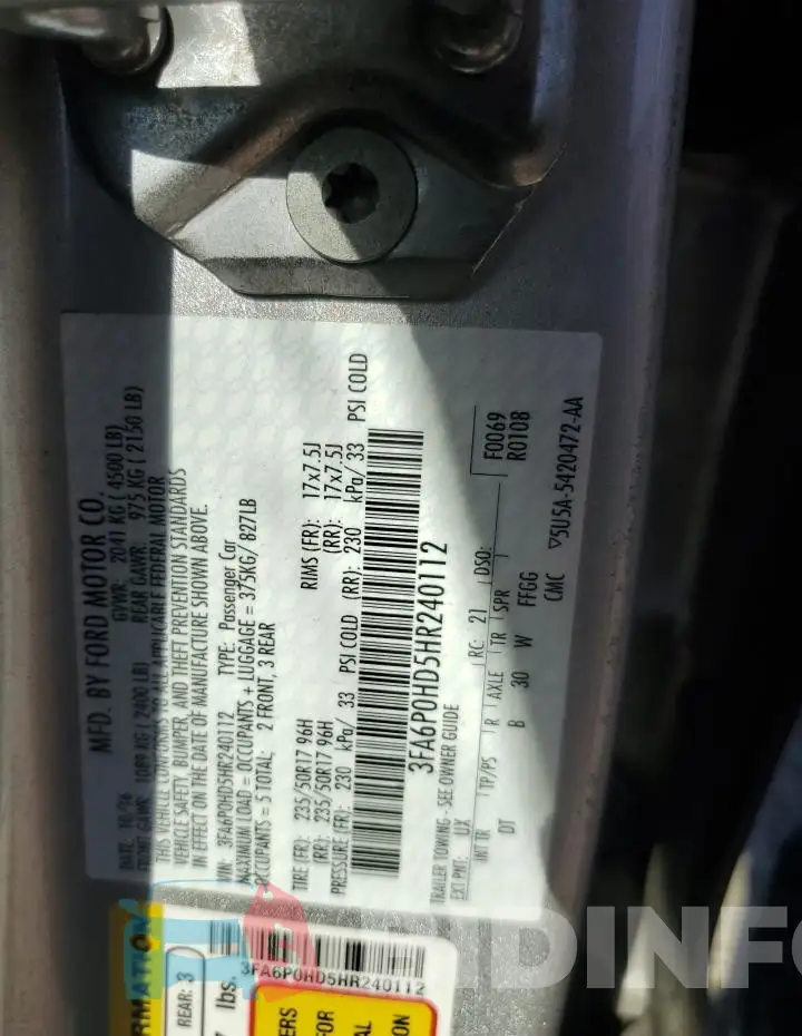3FA6P0HD5HR240112 Photo# 12