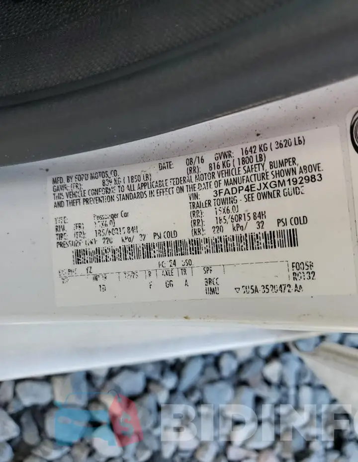 3FADP4EJXGM192983 Photo# 12