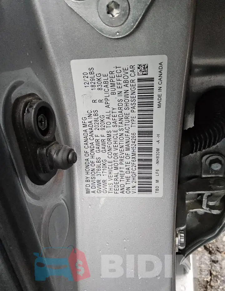 2HGFC2F6XMH524266 Photo# 12
