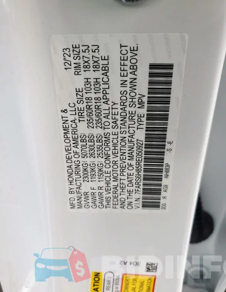 7FARS6H85RE050927 Photo# 12