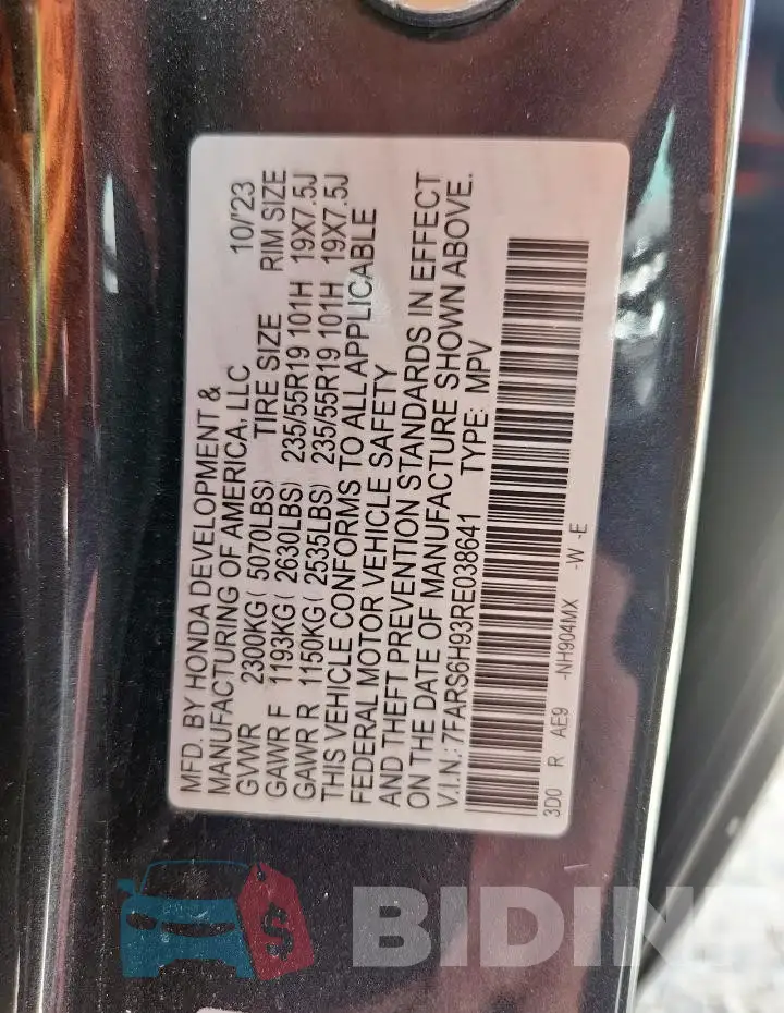 7FARS6H93RE038641 Photo# 14